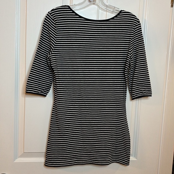 EUC PRADA Stripe Three-Quarter Sleeve Jersey Top women’s black & white size 42/6 - Picture 8 of 10